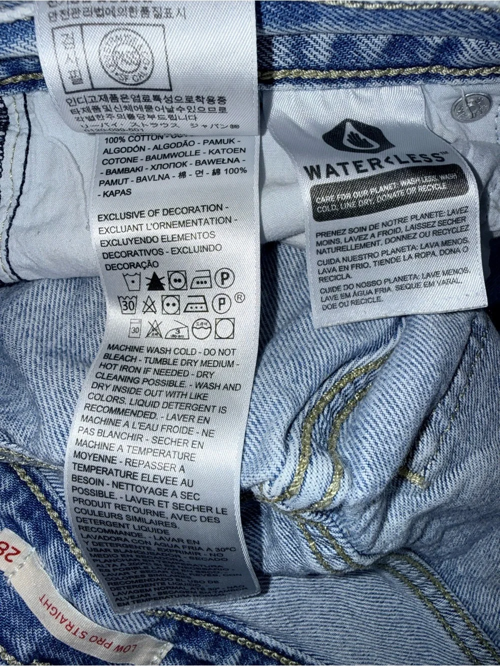 Levi’s Low Pro Straight 28 Cutoff Denim Jorts Raw Hem 90s Dad Shorts Grunge